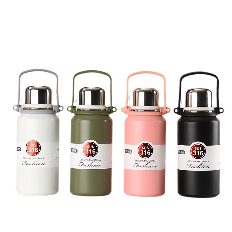 Outdoor Portable Large Capacity Stainless Steel Vacuum Flasks Sports Travel Water Cup Double Wall Reusable Water Bottle-900ml