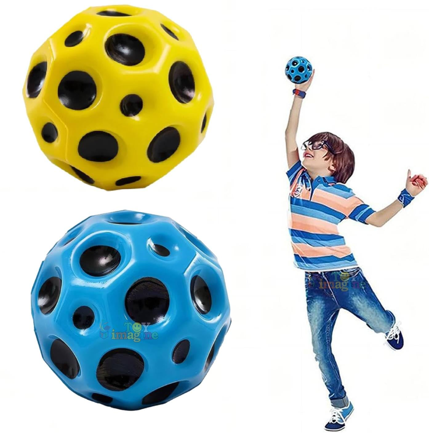 Moon Ball for Kids – Soft Bouncing, Jumping & Bounce Ball Toys for Kids Age 2-5 Years | Indoor Outdoor Activity Toy | Colorful Option for Toddlers (Color May Vary) [Pack of 2]