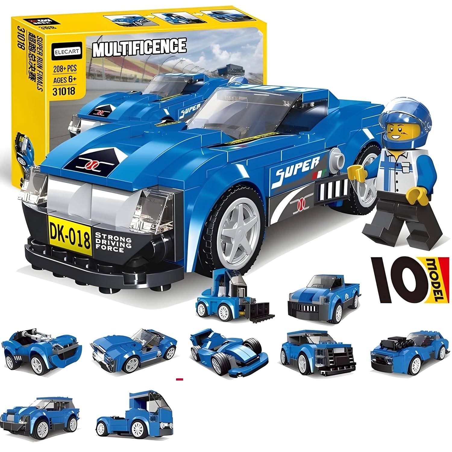 10-in-1 Building Blocks Set for Kids – STEM Educational Construction Toys | Race Car, Sports Car, Truck, SUV | Creative Building Kit Gift for Boys & Girls Ages 5+