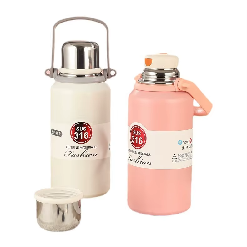 Outdoor Portable Large Capacity Stainless Steel Vacuum Flasks Sports Travel Water Cup Double Wall Reusable Water Bottle-1300 ml