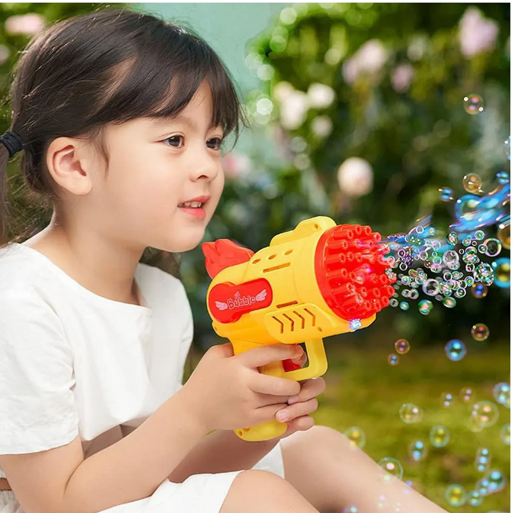 29 Holes Bubble Machine Gun with Colorful Lights Rocket Boom Bubble Makers Cool Outdoor Birthday Wedding Party Gift Camping Toy