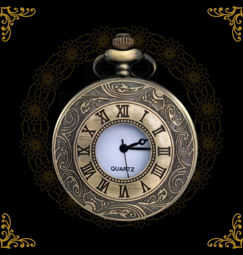 Vintage Brass Quartz Pocket Watch Keychain Pendant - Antique Finish Gift for Boys & Girls