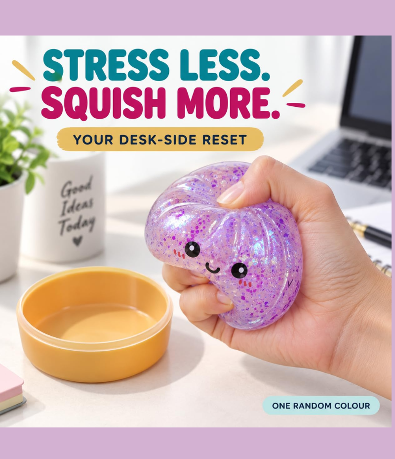 Glitter Dumpling Squishy Mystery Box, Random Colour Stress Ball, 1 Pc