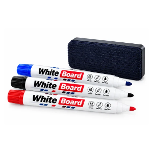 Dry Erase Whiteboard Marker & Duster 4-Piece Set