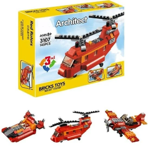 3-in-1 Creative Building Bricks Set - 145 Pcs Construction Models 3107