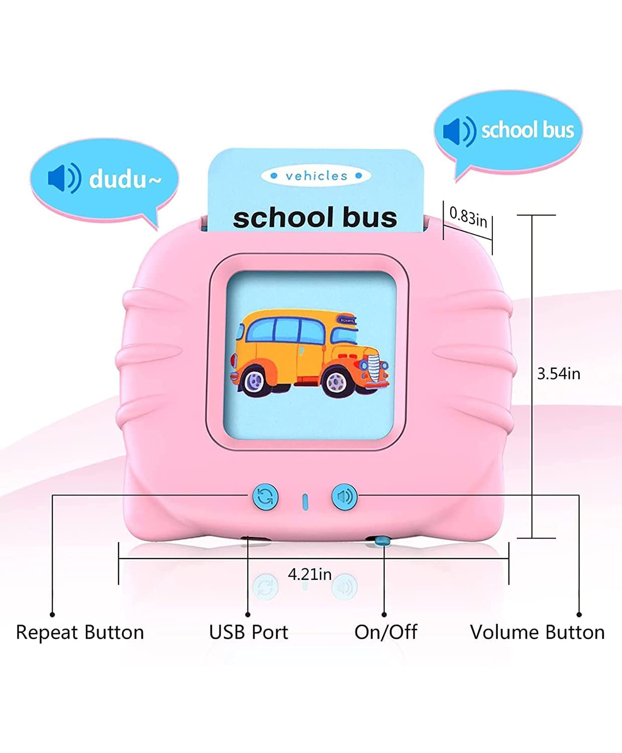 Colorful Double-Sided Flash Cards, Rechargeable Montessori Educational Cards, Interactive Learning Toys for Kids,224 Words Develop Language Skills Best Gift for Boy Girl