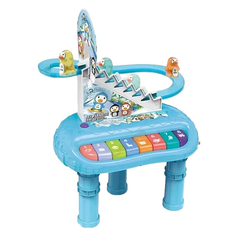 Penguin Piano Activity Table — Musical Keyboard with Lighted Keys, Moving Penguin Racetrack & Sound Effects | Battery-Operated Toddler Play Table (Ages 3+)
