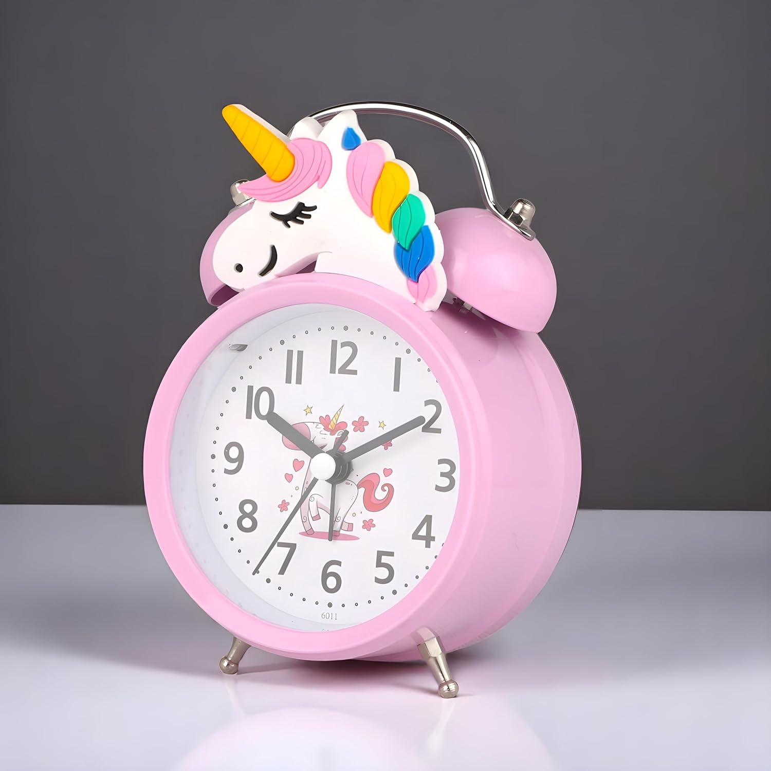 Twin Bell Analog Table Alarm Clock for Heavy Sleepers with Backlight Alarm Clock for Study Table Funny Cute Cartoon Shape Alarm Clock for Girls Kids Boys Bedroom
