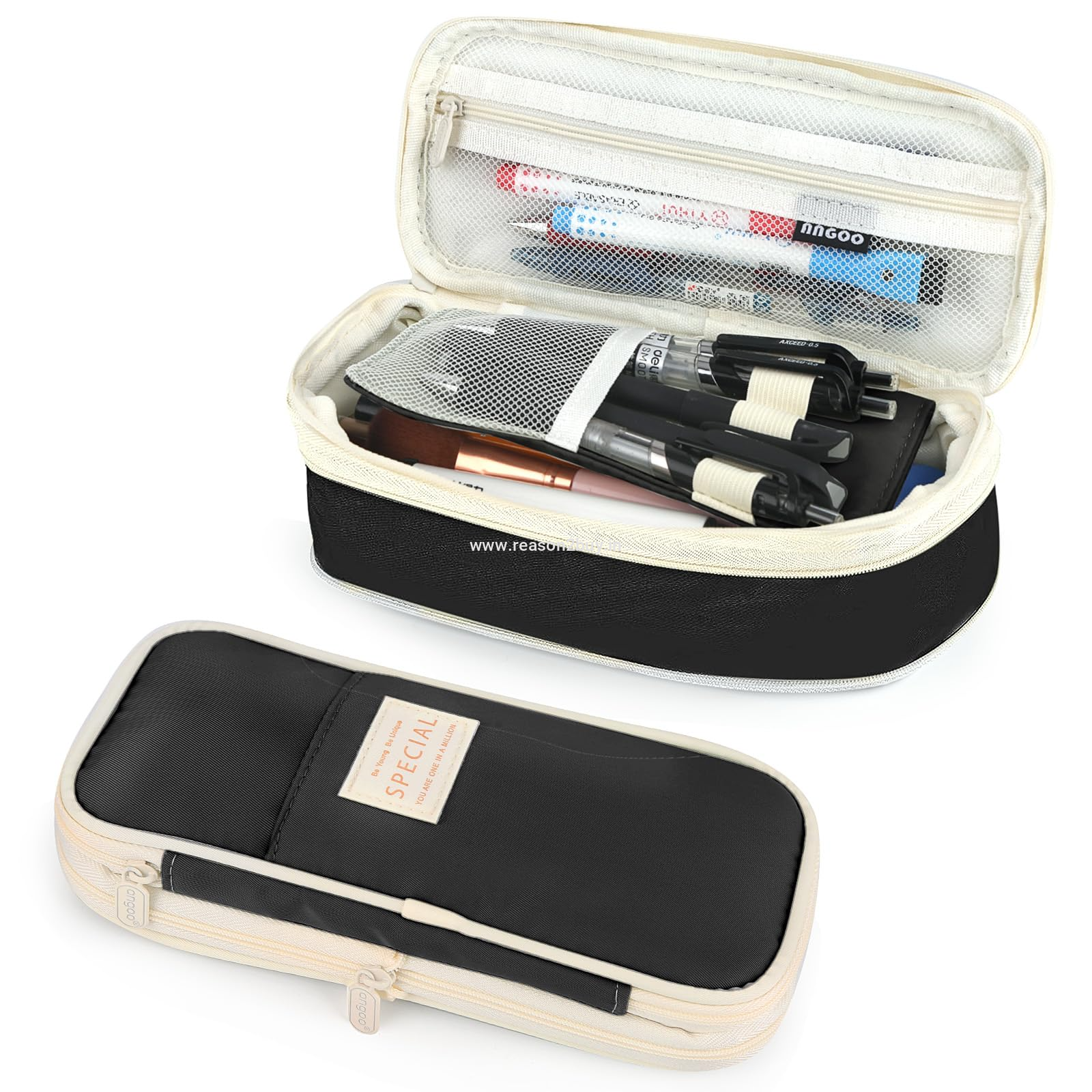 Pencil Case, Large Capacity Aesthetic Pencil Cases with Durable Zipper, Big Stationery Pencil Pouch (R2BS813-2)