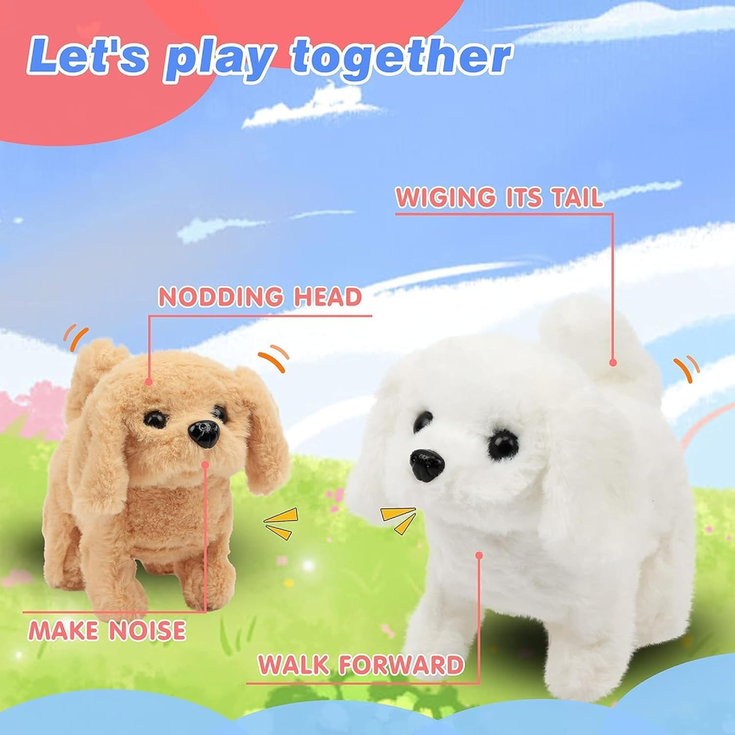 Walking and Barking Dog Soft Toy Fantastic Puppy Battery Operated Walking Dog Jump Run Toy Kid Best Birthday Gift for Boys and Girls