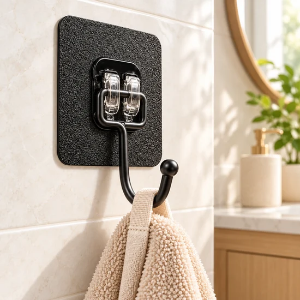 5-Pack Adhesive Wall Hooks - Damage-Free Stick-On Hangers for Home & Office