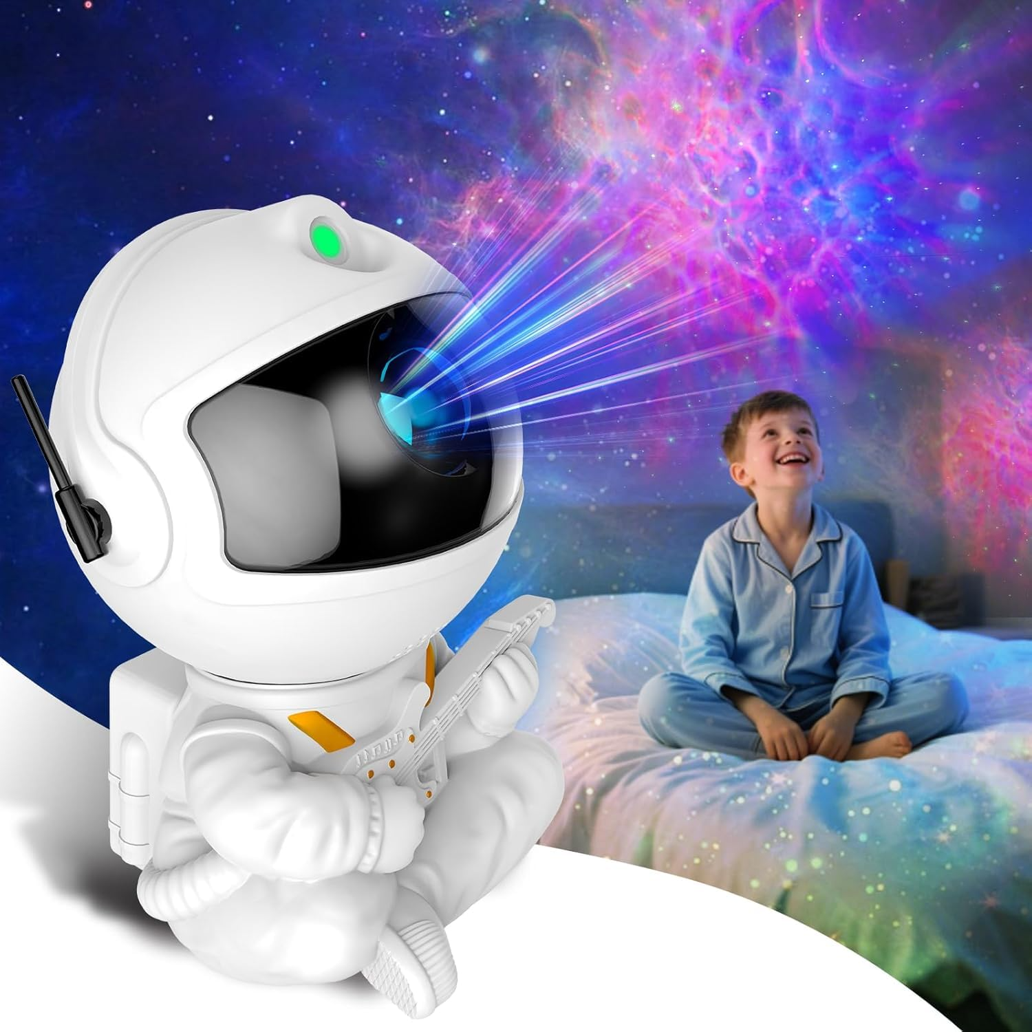 Baby Astronaut Night Light Projector, 360° Adjustable Rotation, Star Design, Magnetic Connection, Corded Electric Night Light for Kids, Bedroom, Gaming Room, Home Party, Birthday Gifts