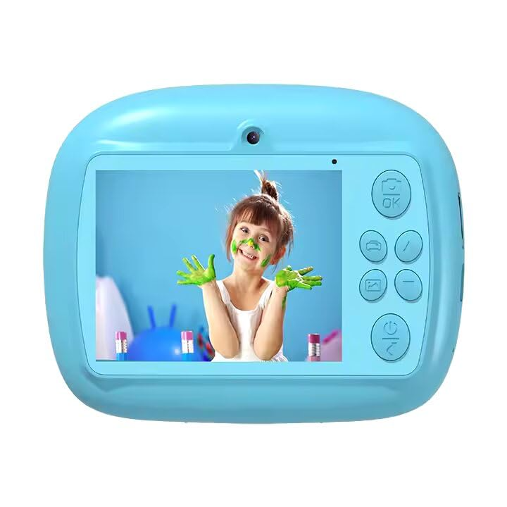 Kids HD Digital Camera for Kids 40MP 1080P with Built in Instant Thermal Printer Blue Colour