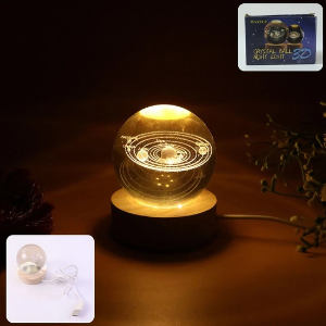 Enchanting 3D Crystal Ball Night Light Lamp | Aesthetic LED Sphere Desk & Room Decor Gift