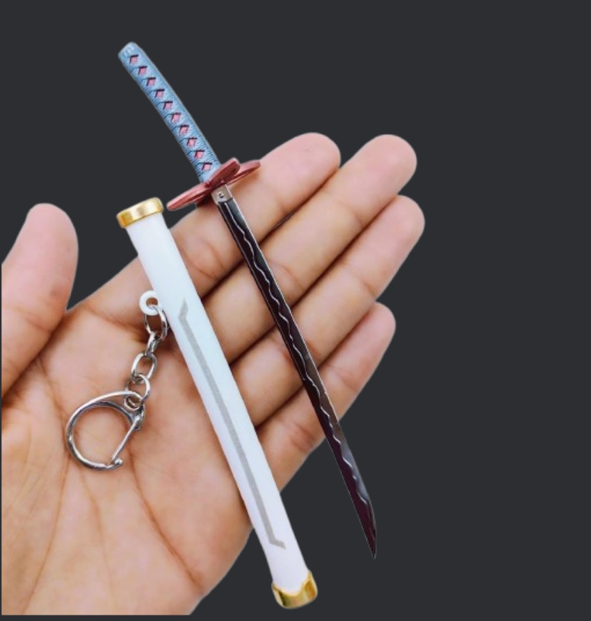 Demon Slayer Katana Sword Metal Keychain | Mini Anime Katana Key Chain 15CM
