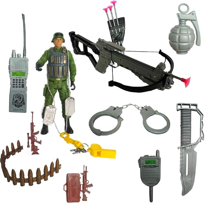 Army Role Play Toy Plastic Toy Gun Weapon Costume Set for Kids Boys
