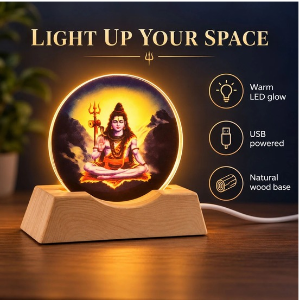 3D Mahadev Illusion LED Night Lamp with Acrylic Plate & Base