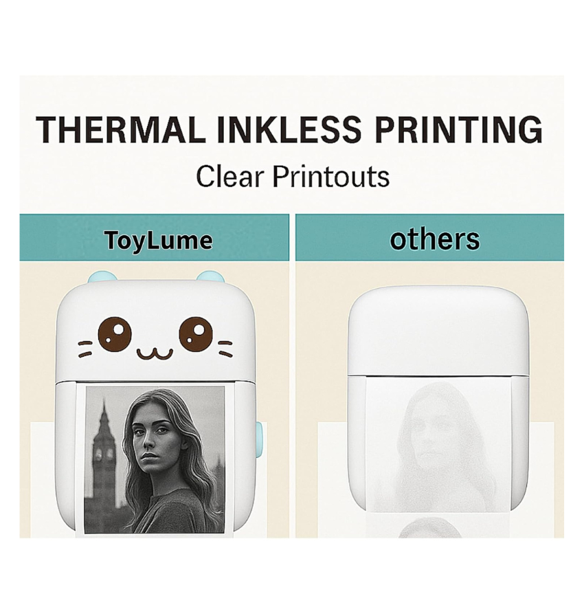 Mini Portable Bluetooth Thermal Printer | Inkless Pocket Label, Photo & Receipt Maker