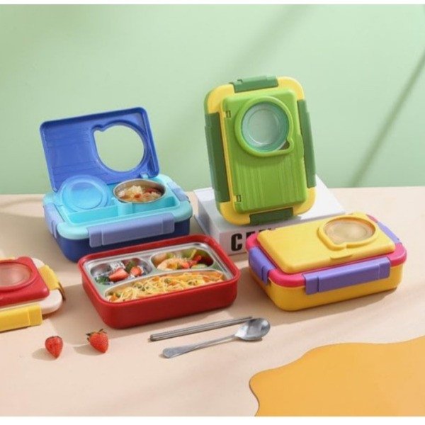 3 Compartment Lunch Box for Adults Kids, Durable BPA-Free Dishwasher Safe Lunch Containers for Boys, Girls, School & Office