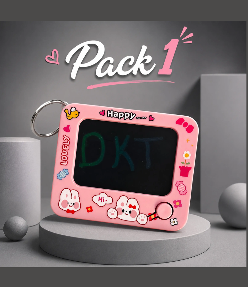 Portable Mini Writing Pad Keychain Toy - Fun Memo Notepad for Keys & Bags | Random Color